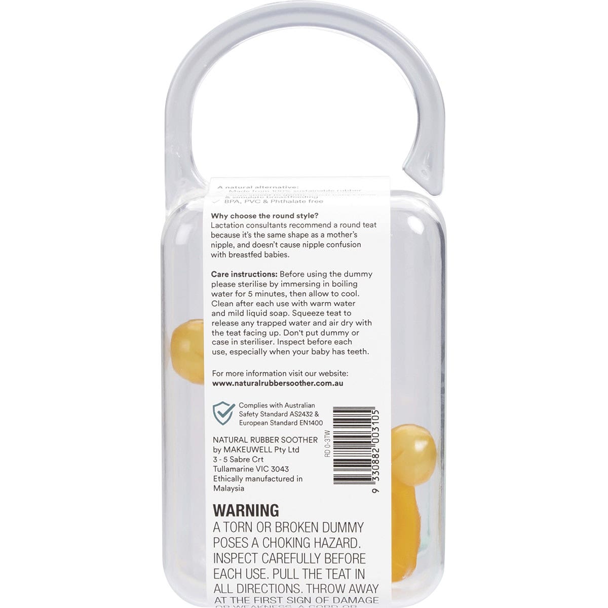 NATURAL RUBBER SOOTHERS Soother - Twin Pack Small Rounded (0-3 Mths) 2