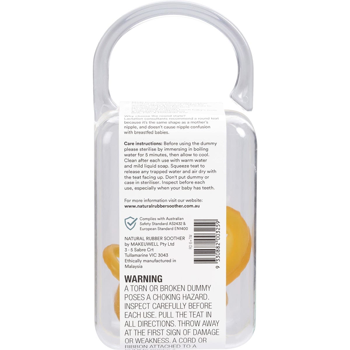 NATURAL RUBBER SOOTHERS Soother - Twin Pack Large Rounded (6 Mths +) 2