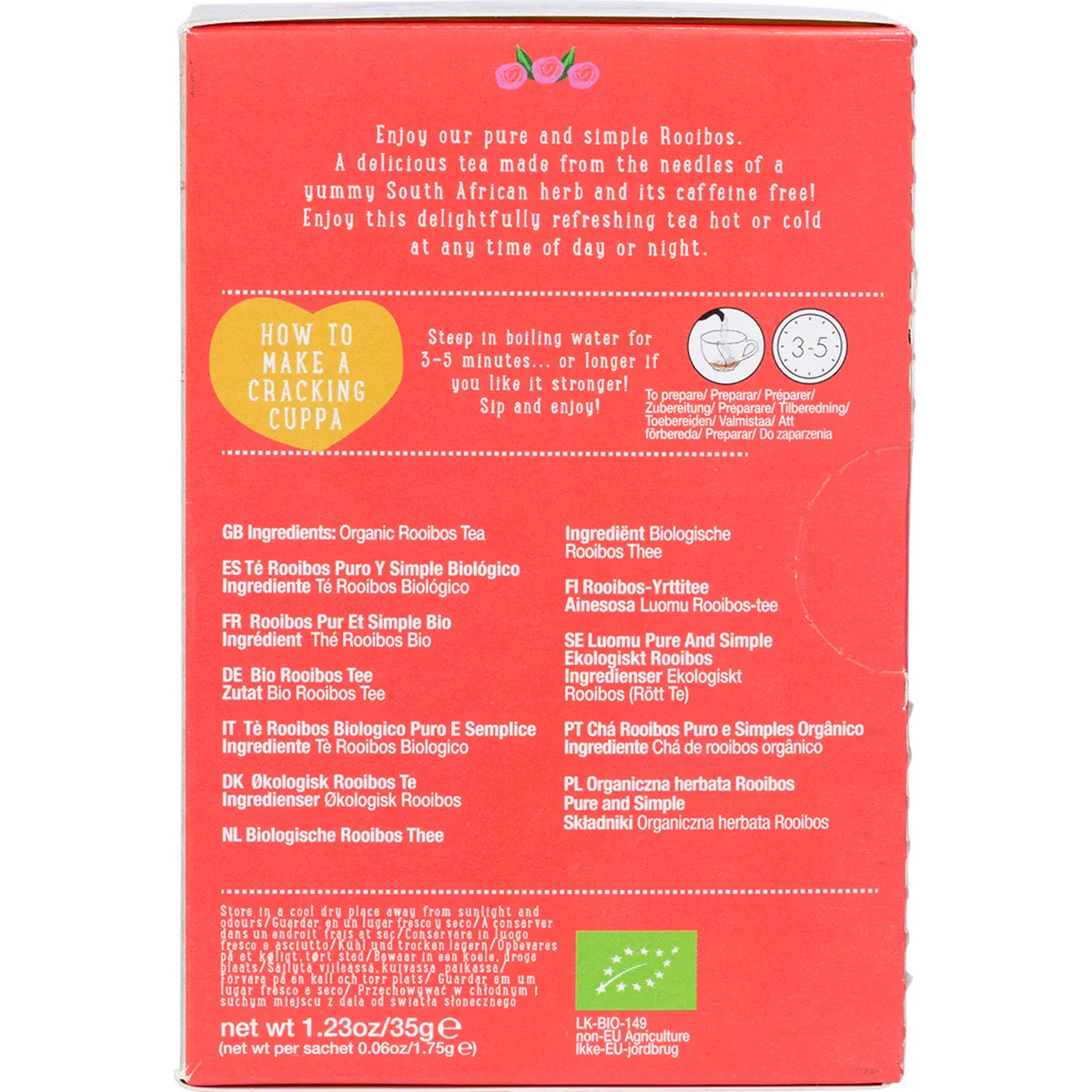 MINISTRY OF TEA Herbal Tea Bags Rooibos Pure & Simple 20
