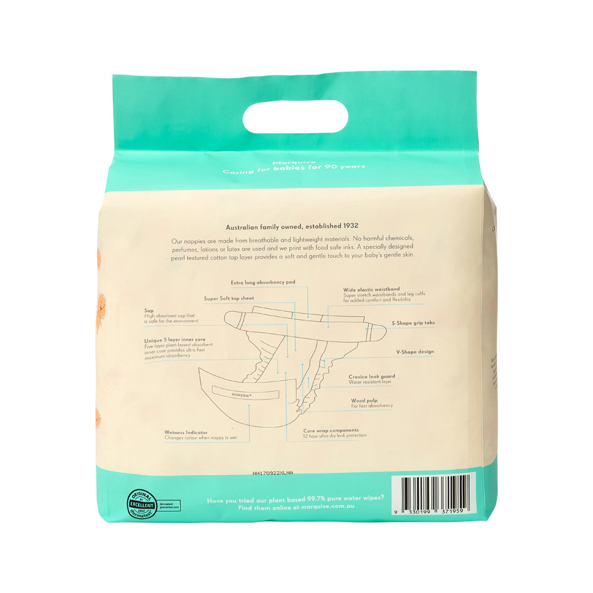 Marquise Premium Nappies (73% Plant Based) Walker Size 5 (13-18kg) x 16 Pack