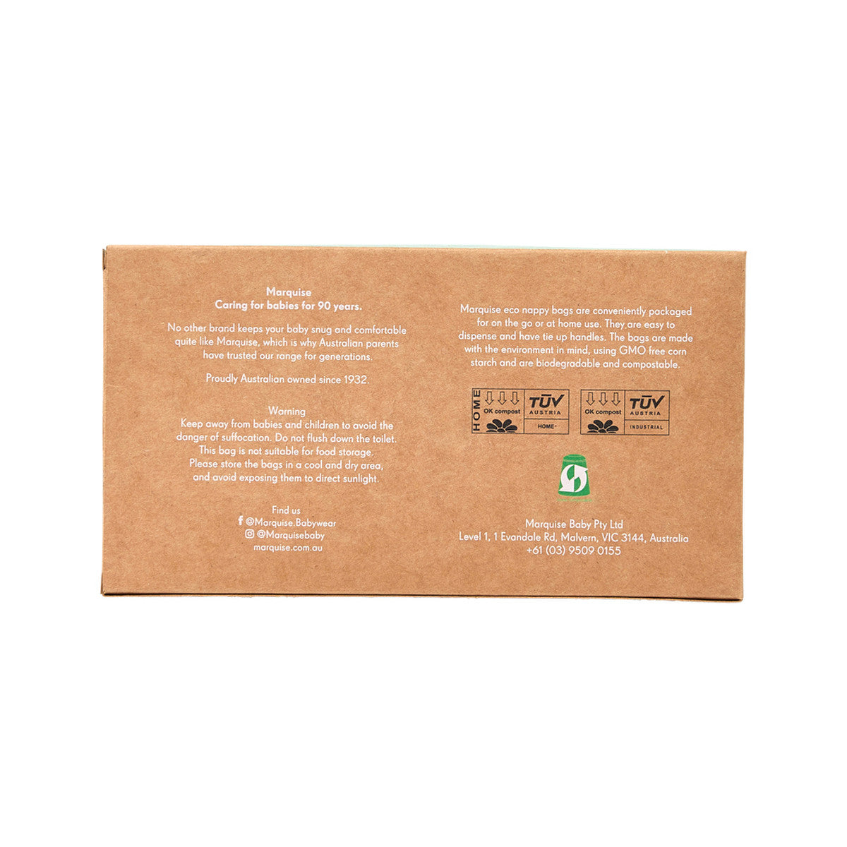 Marquise Nappy Bags Compostable (100% Biodegradable) x 40 Pack