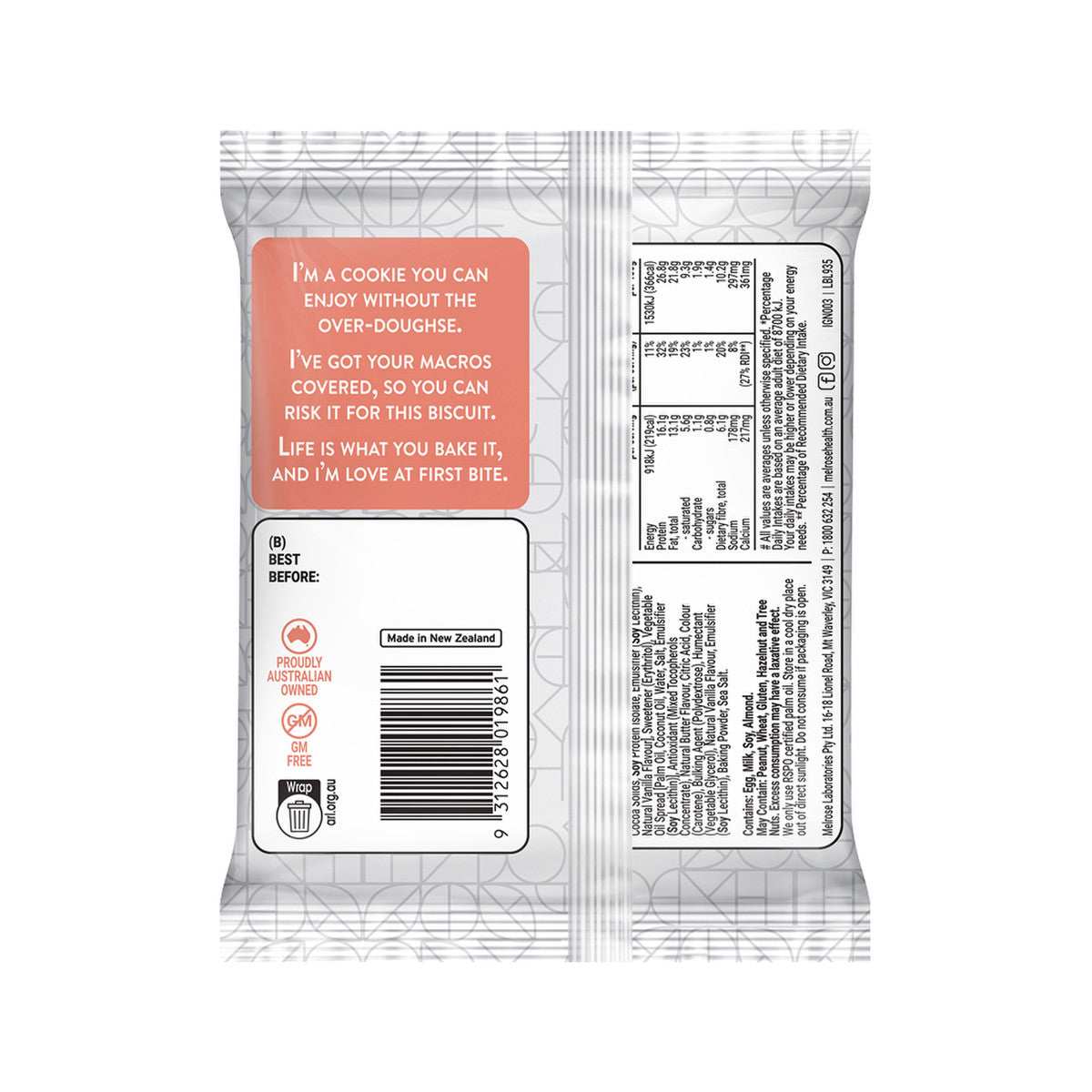 Melrose Ignite Keto Cookie Choc Chip 60g(Pack of 12)