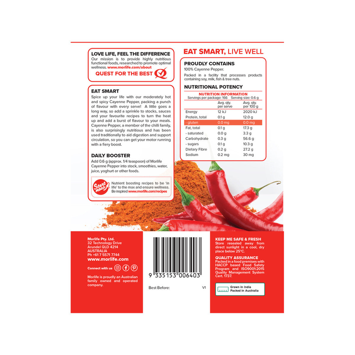 Morlife Ground Cayenne Pepper 100g