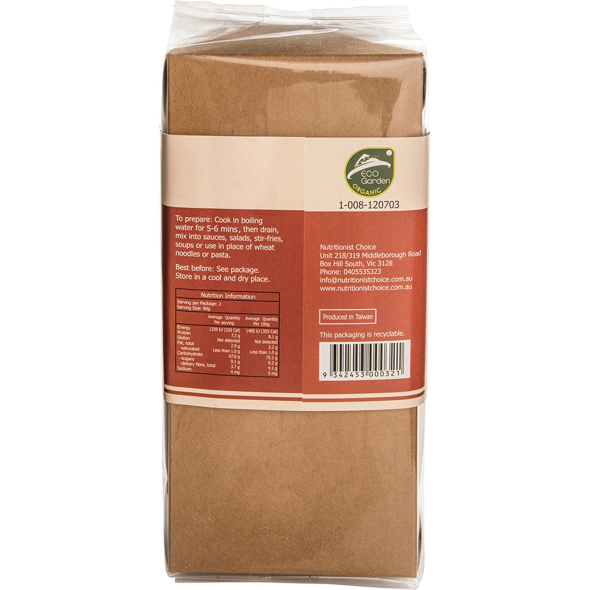 NUTRITIONIST CHOICE Rice Noodles Organic Quinoa & Brown 180g