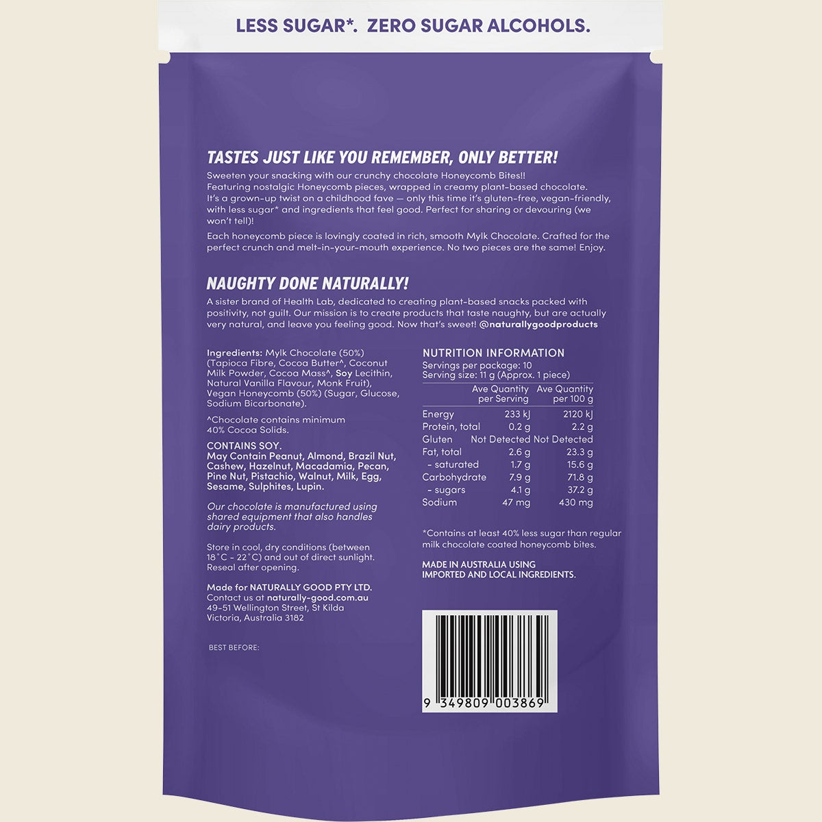 Naturally Good Choc Honeycomb Bites 6x120g