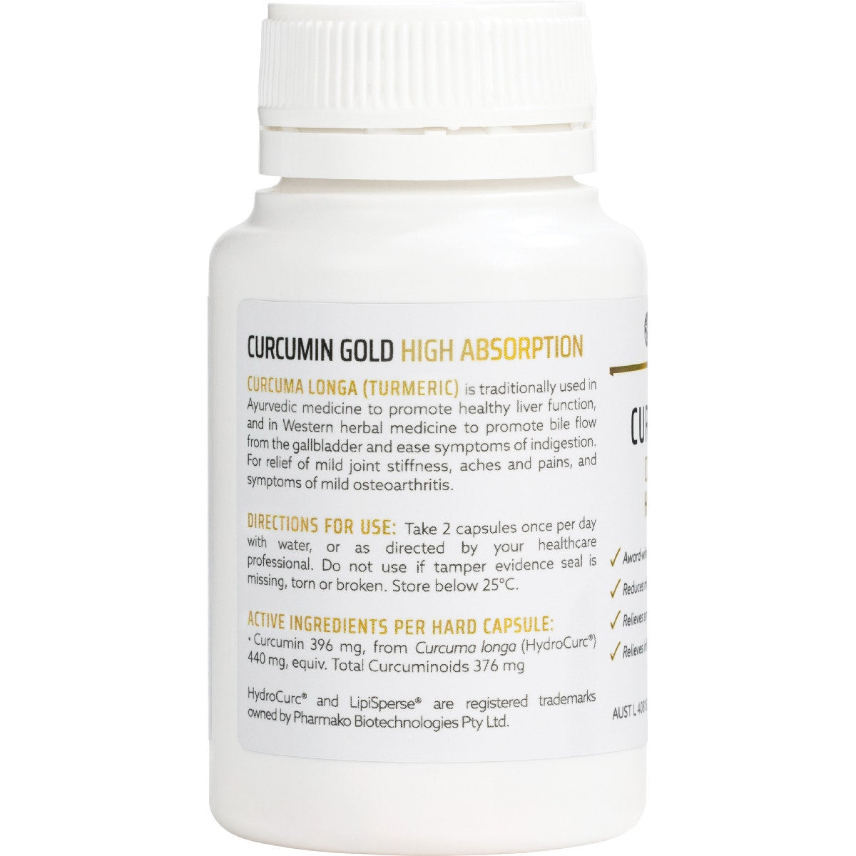NATURE'S HELP Curcumin Gold 396mg High Absorption Capsules 60 Caps