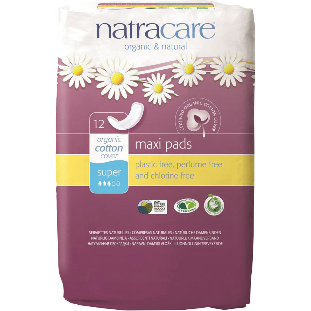 NATRACARE Maxi Pads Super 12