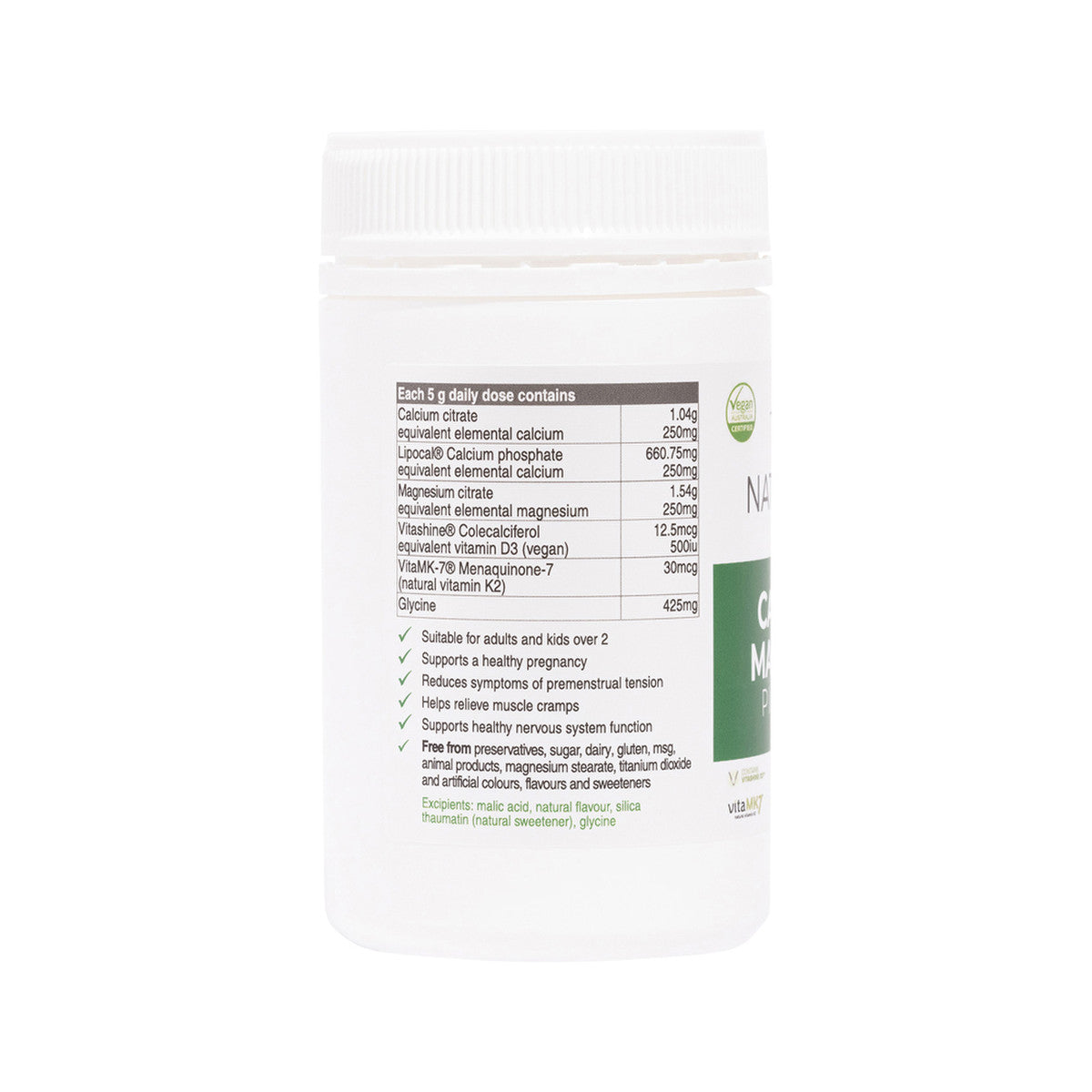 NaturoBest Calcium & Magnesium Plus K2 & D3 150g