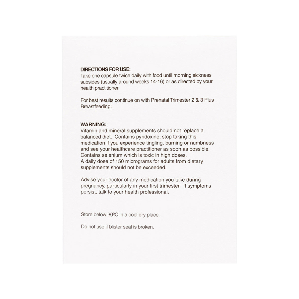 NaturoBest Prenatal Trimester One with Ginger 120c