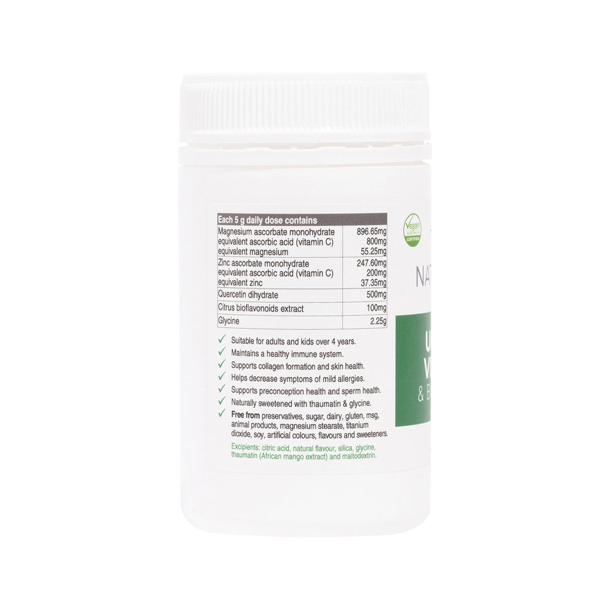 NaturoBest Ultimate Vitamin C & Bioflavonoids Lemon Lime Flavour 150g
