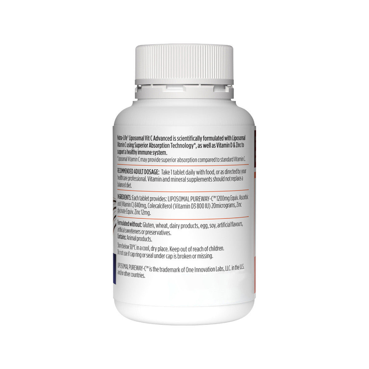 NutraLife Liposomal Vit C Advanced with Vitamin D & Zinc 30t