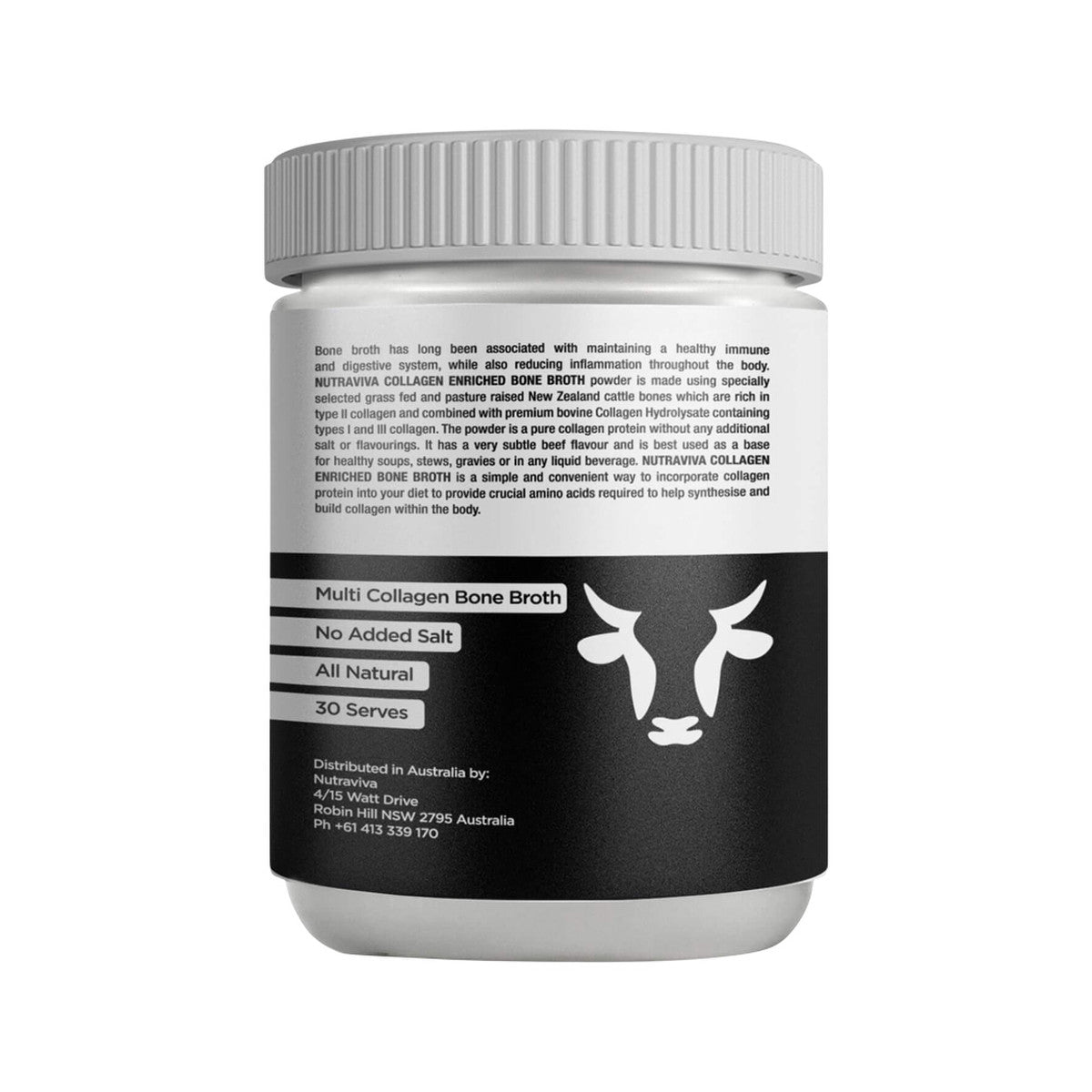 Nutraviva (NesProteins) Bone Broth Collagen Enriched (Beef) Pure & Unflavoured 300g