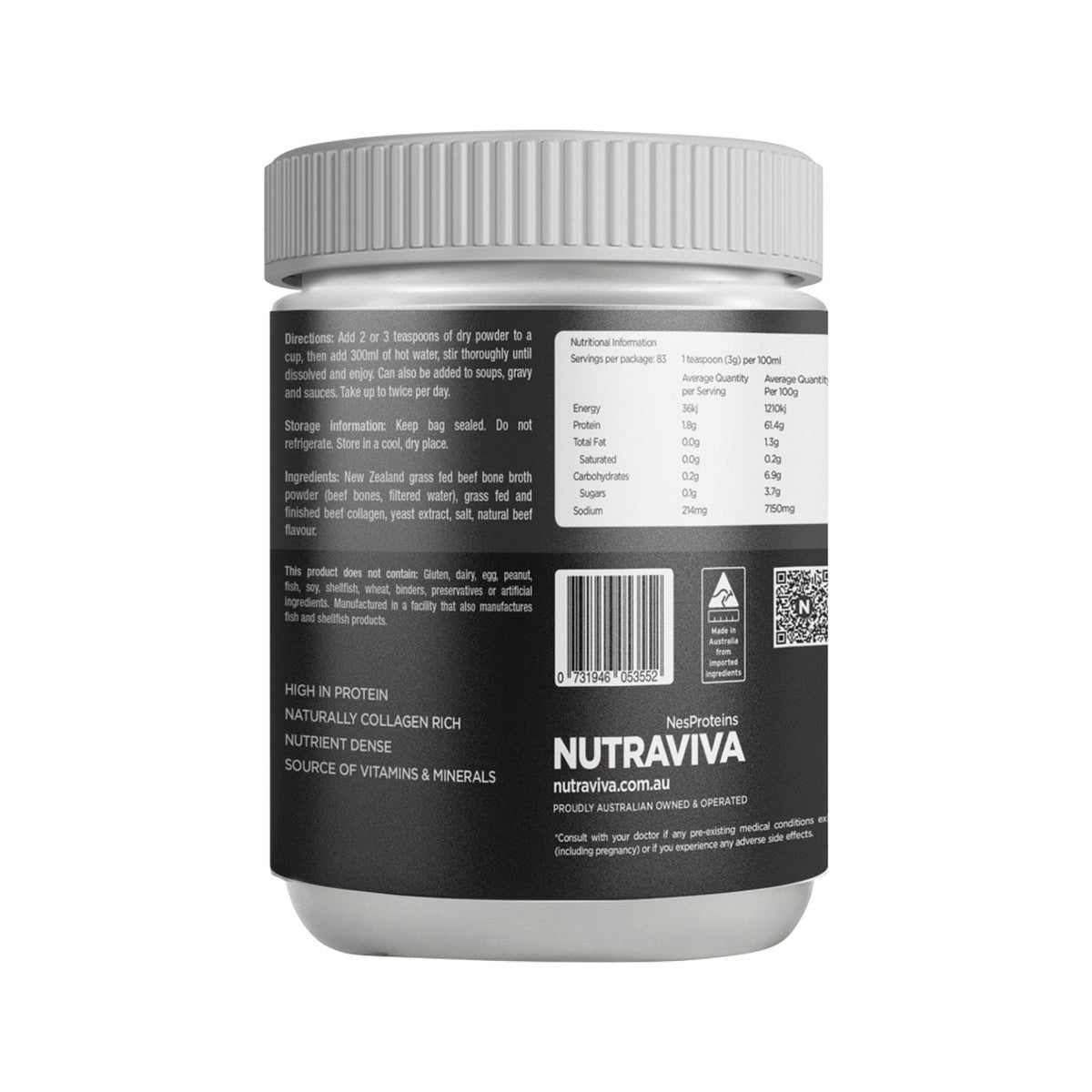 Nutraviva (NesProteins) Bone Broth Original Beef 250g