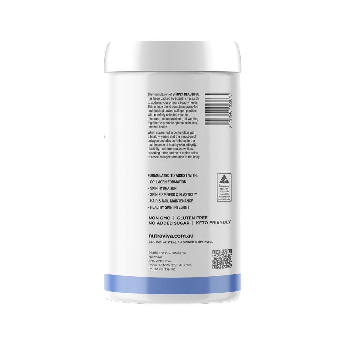 Nutraviva (NesProteins) Simply Beautiful Beauty Collagen Bovine Formula Unflavoured 360g