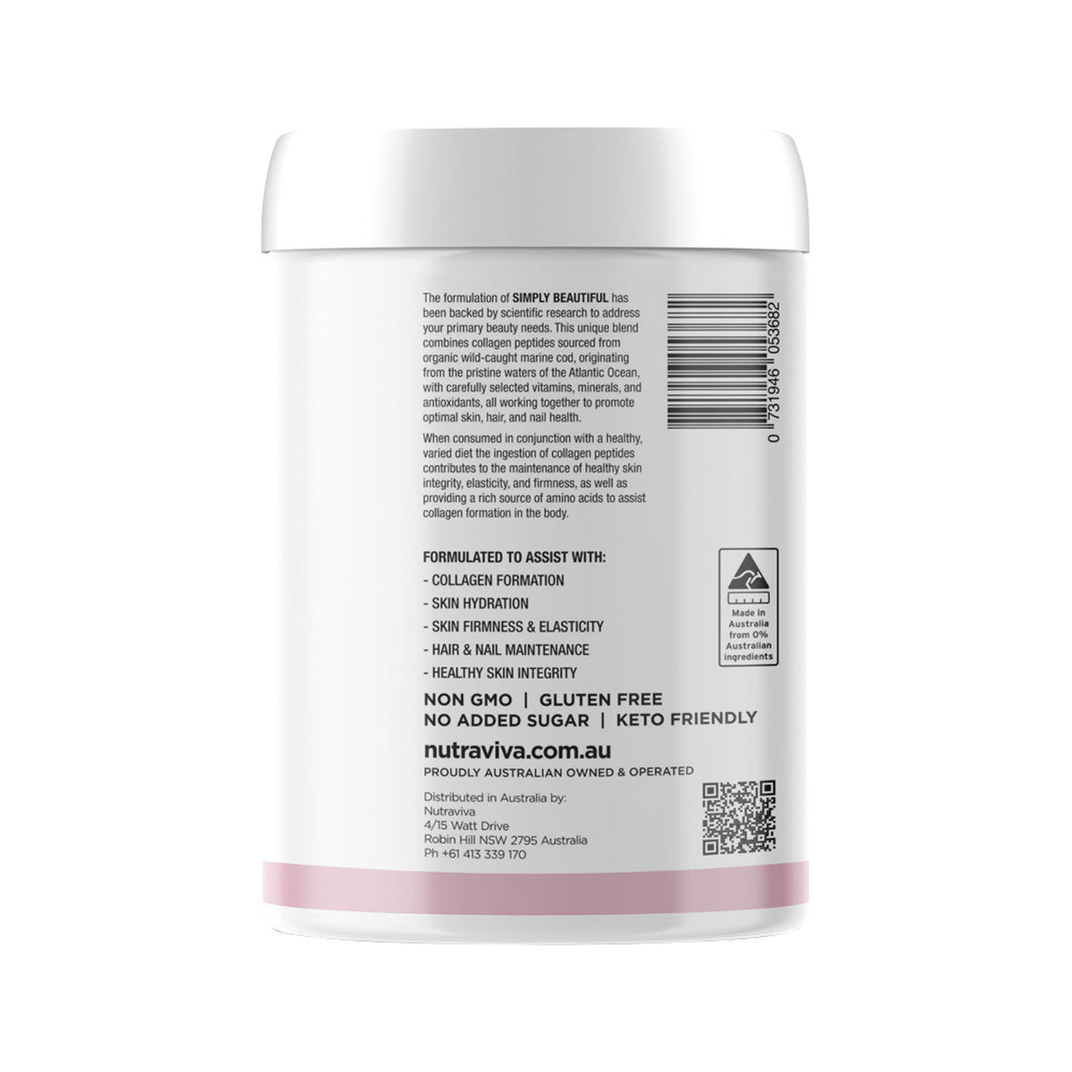 Nutraviva (NesProteins) Simply Beautiful Beauty Collagen Marine Formula Unflavoured 225g