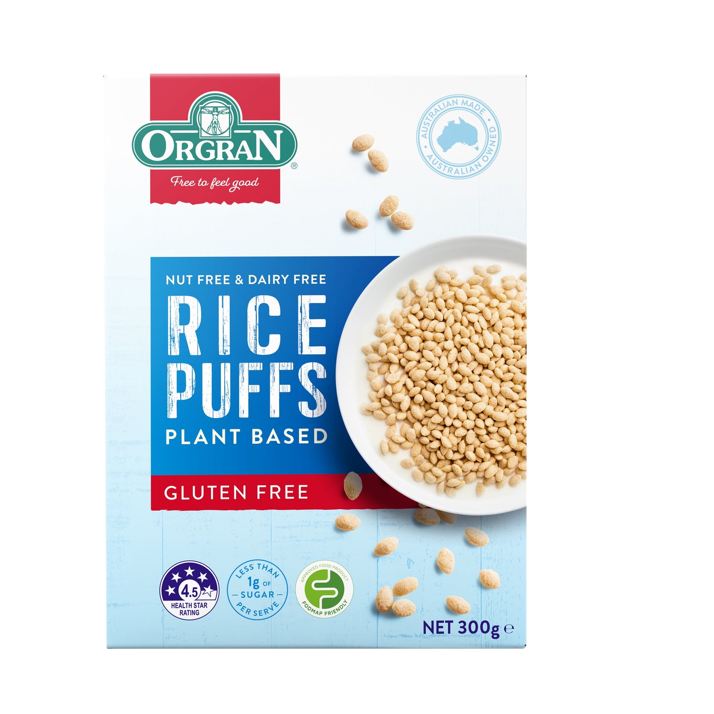 Orgran Gluten Free Rice Puffs 300g (Pack of 6)