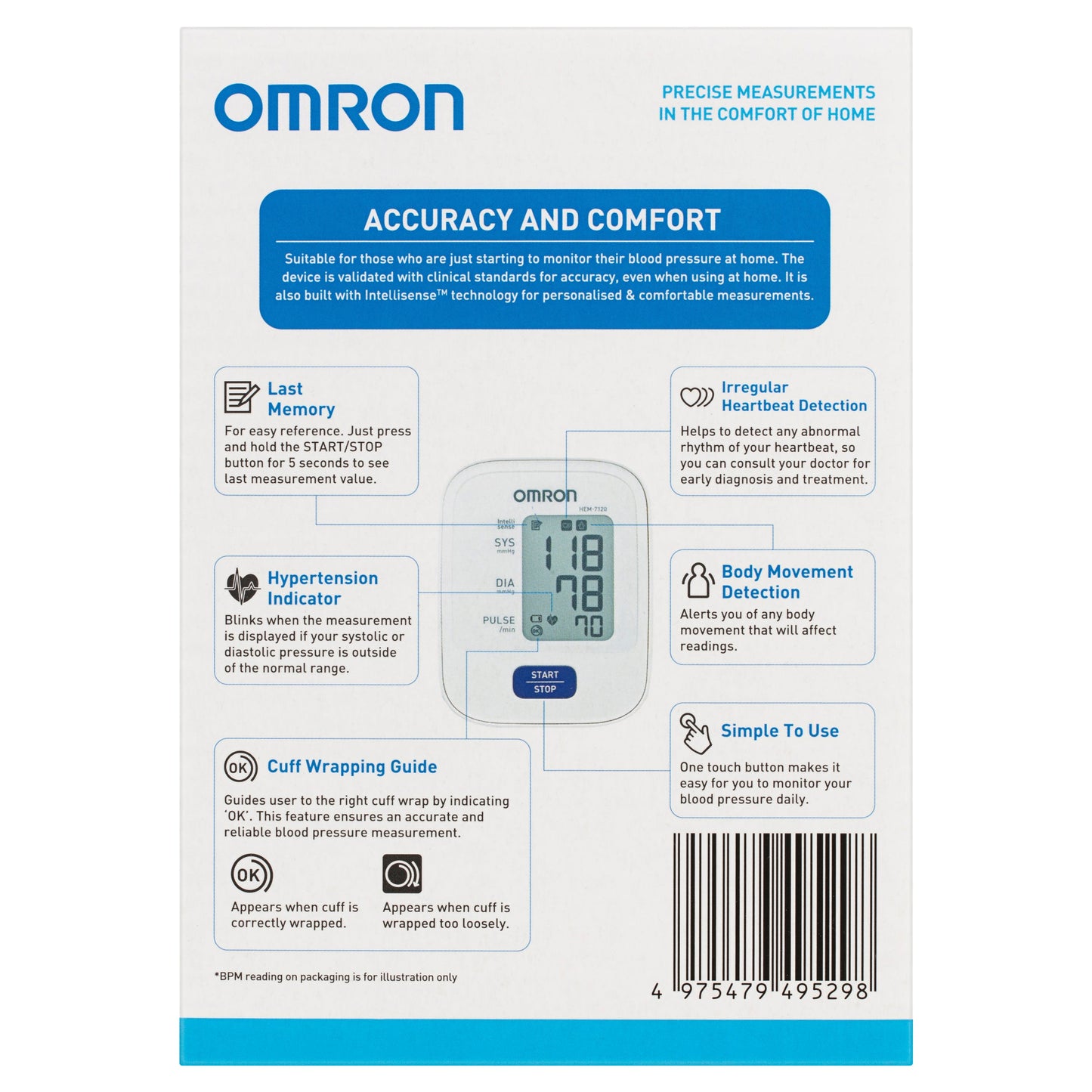 Omron HEM7120 Basic Blood Pressure Monitor 22-32CM