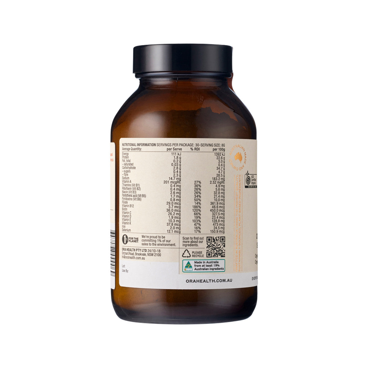 Ora Organic Greens Superpowder+ Oral Powder 240g