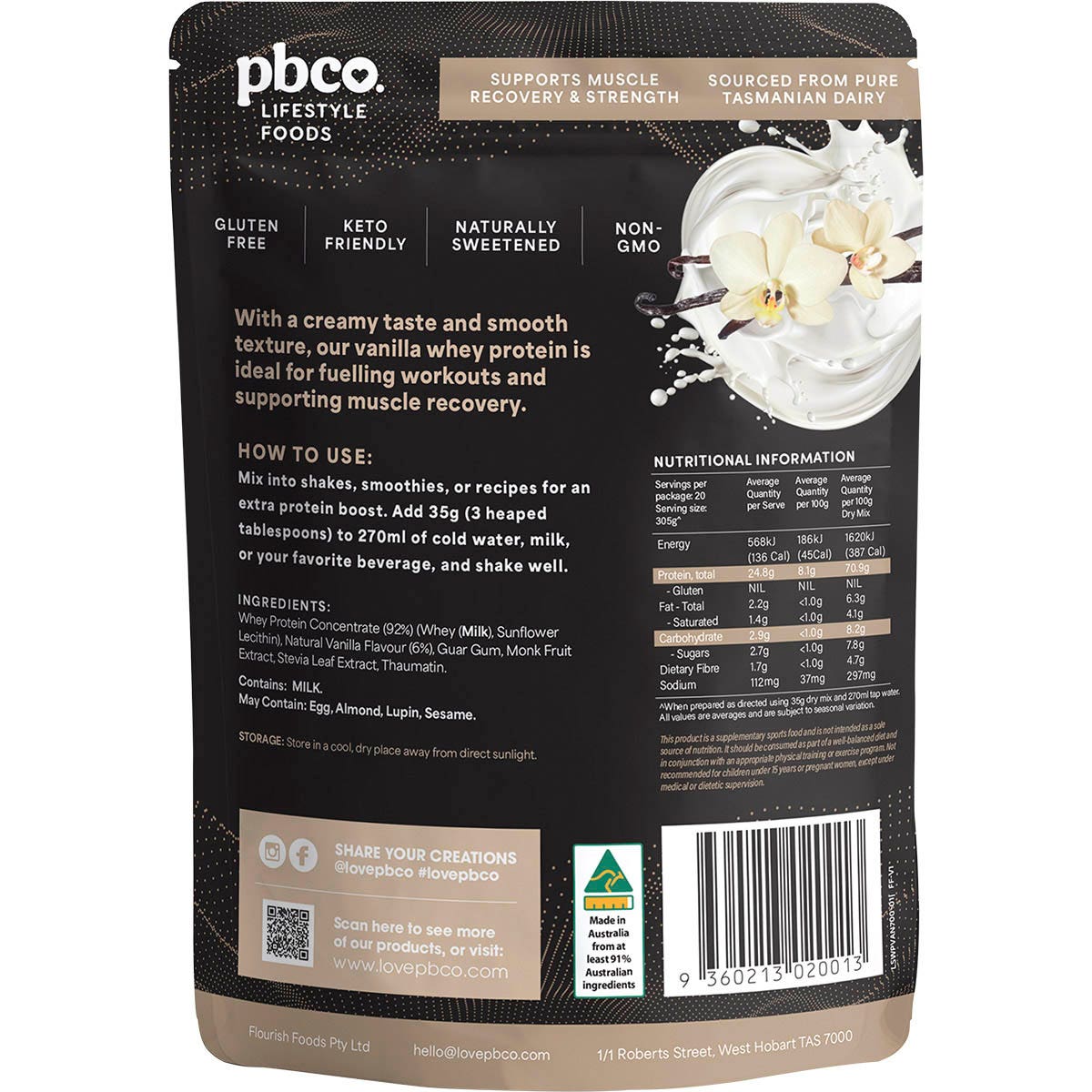 PBCo Whey Protein Concentrate Vanilla 700g