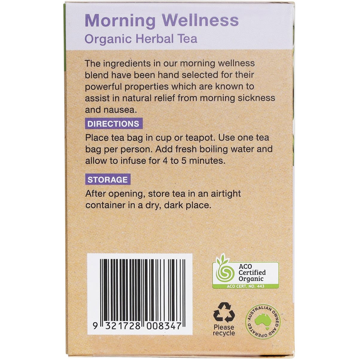 Planet Organic Organic Morning Wellness Herbal Tea x 25 Tea Bags