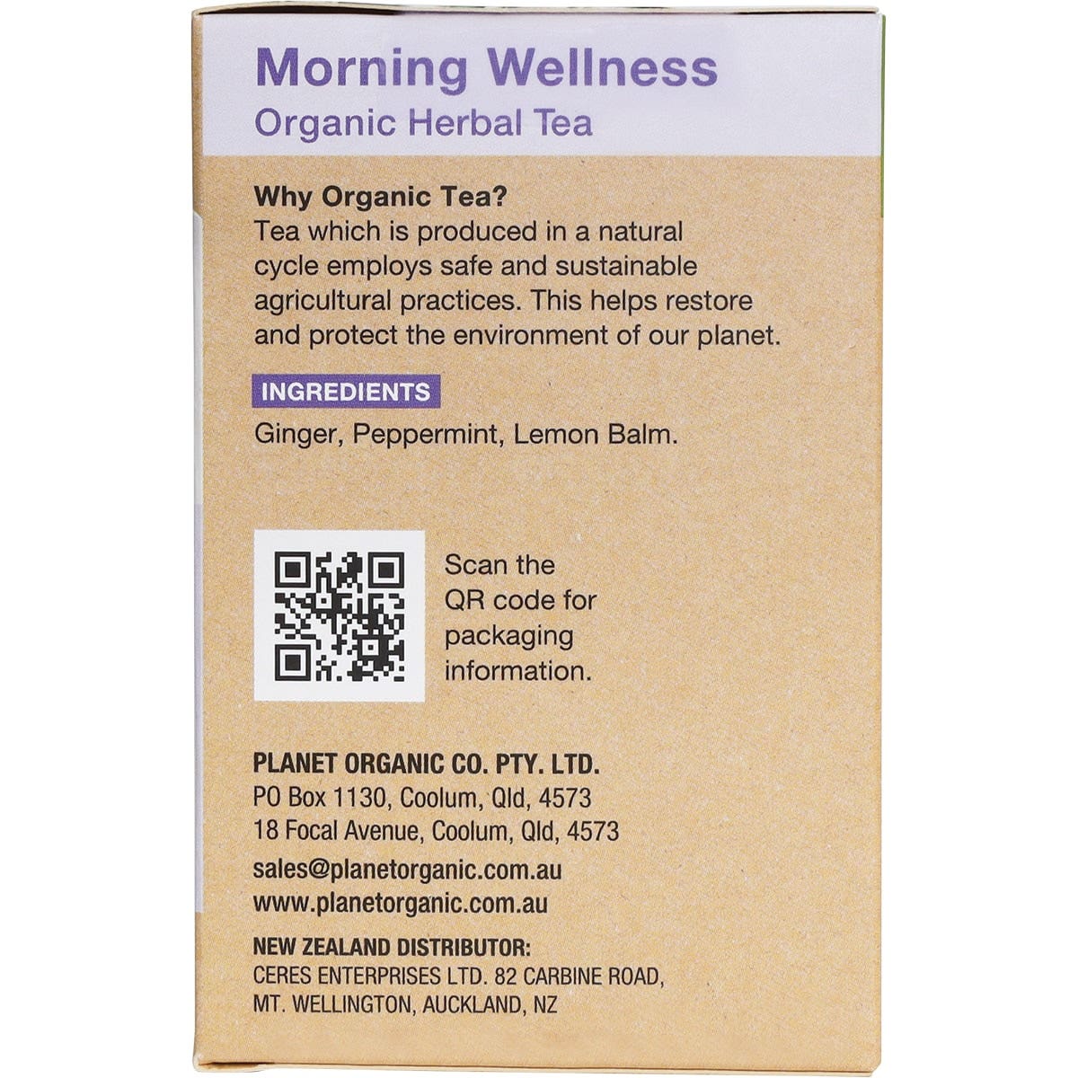 Planet Organic Organic Morning Wellness Herbal Tea x 25 Tea Bags