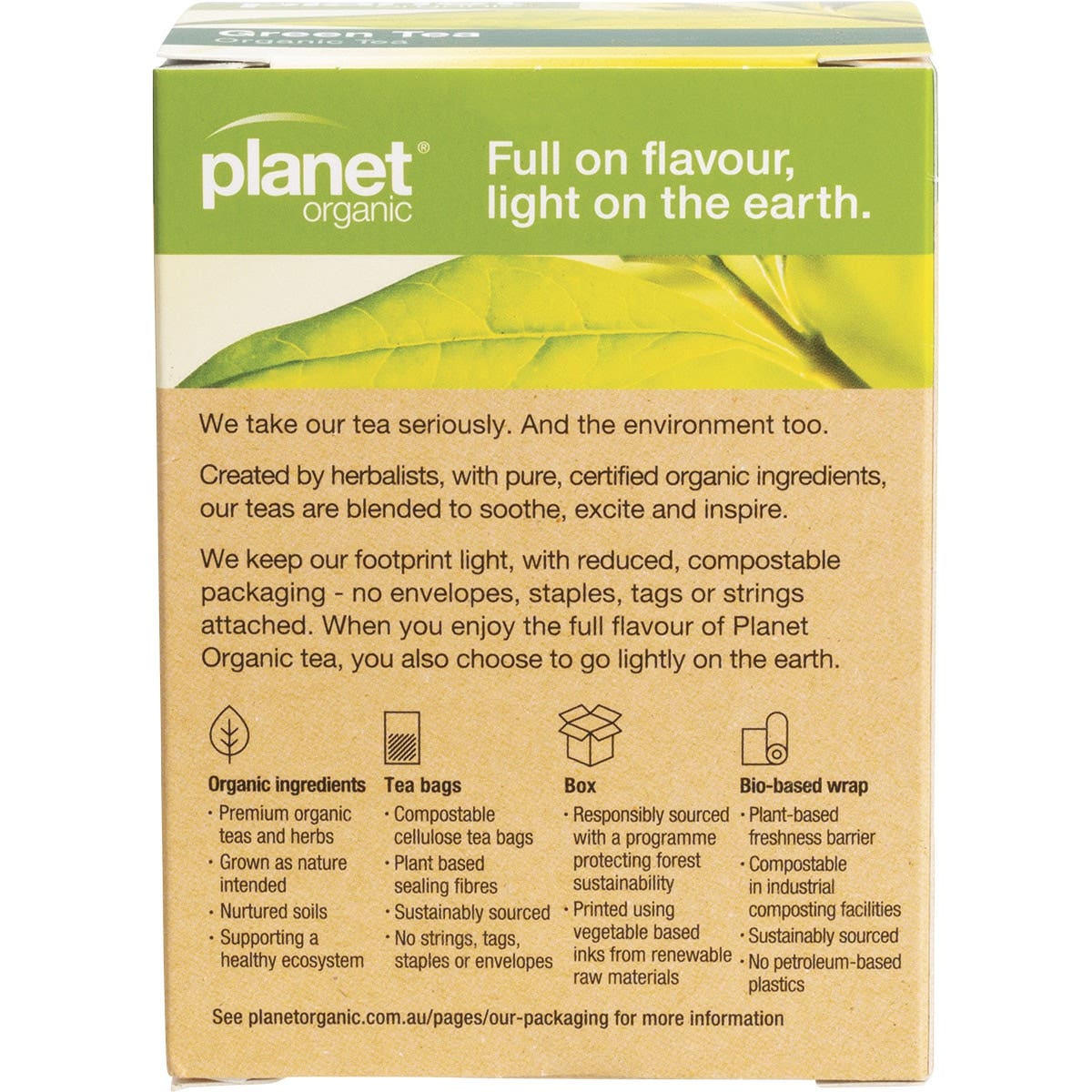 Planet Organic Organic Green Tea x 25 Tea Bags