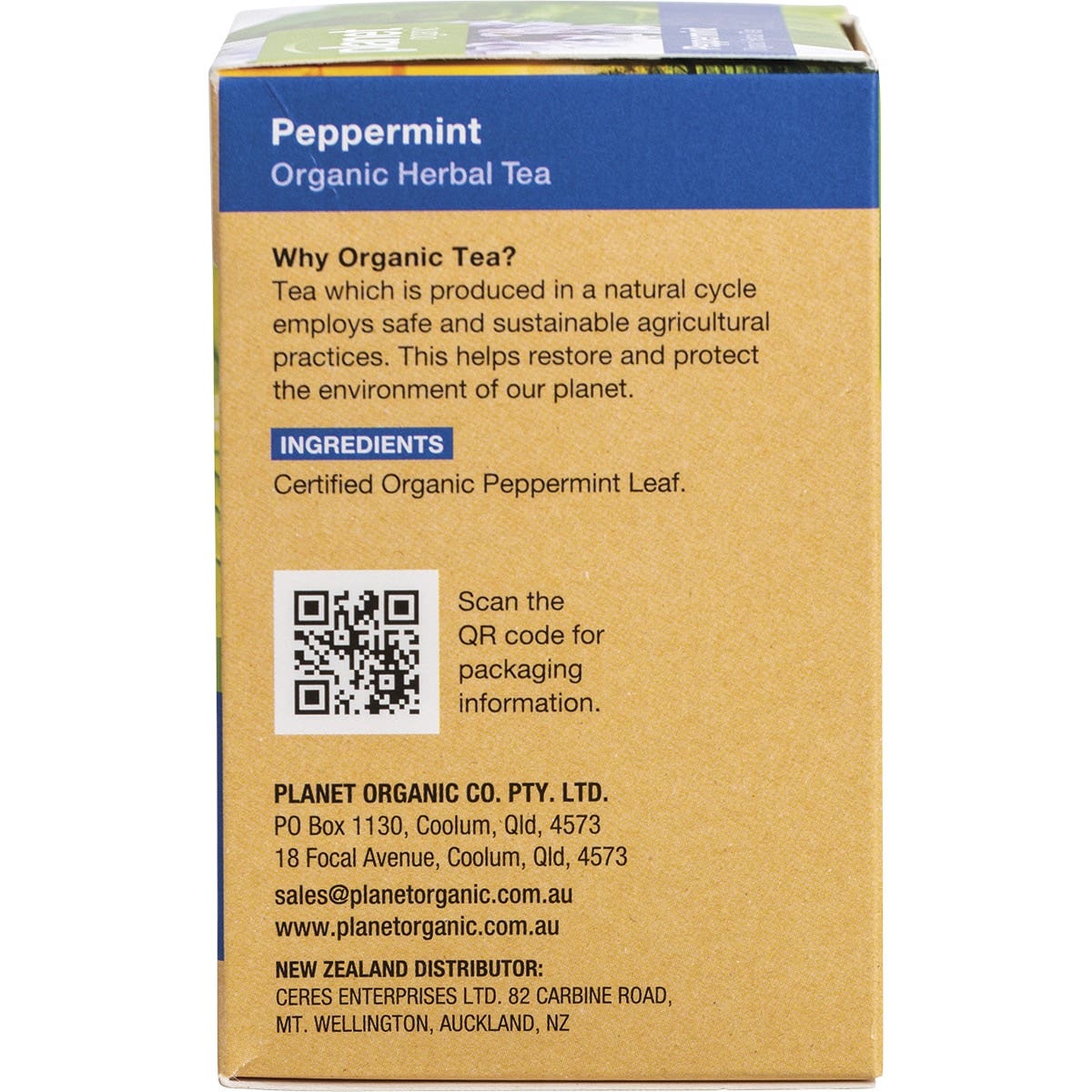 Planet Organic Organic Peppermint Herbal Tea x 25 Tea Bags