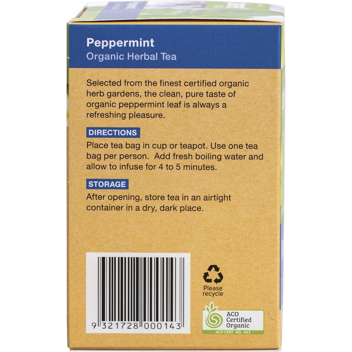 Planet Organic Organic Peppermint Herbal Tea x 25 Tea Bags