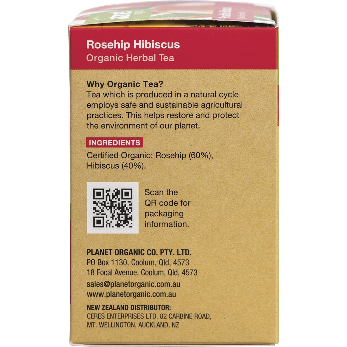 PLANET ORGANIC Herbal Tea Bags Rosehip & Hibiscus 25