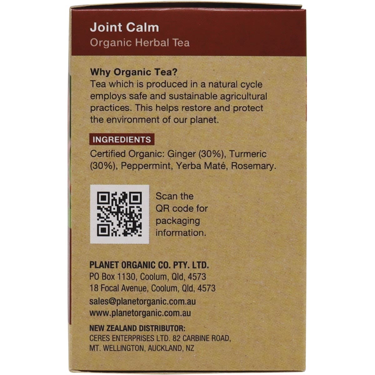 Planet Organic Organic Joint Calm with Turmeric & Ginger Herbal Tea x 25 Tea Bags
