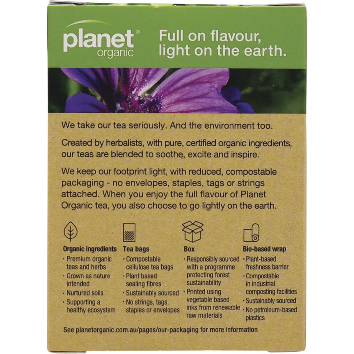Planet Organic Organic Throat Calm Herbal Tea x 25 Tea Bags