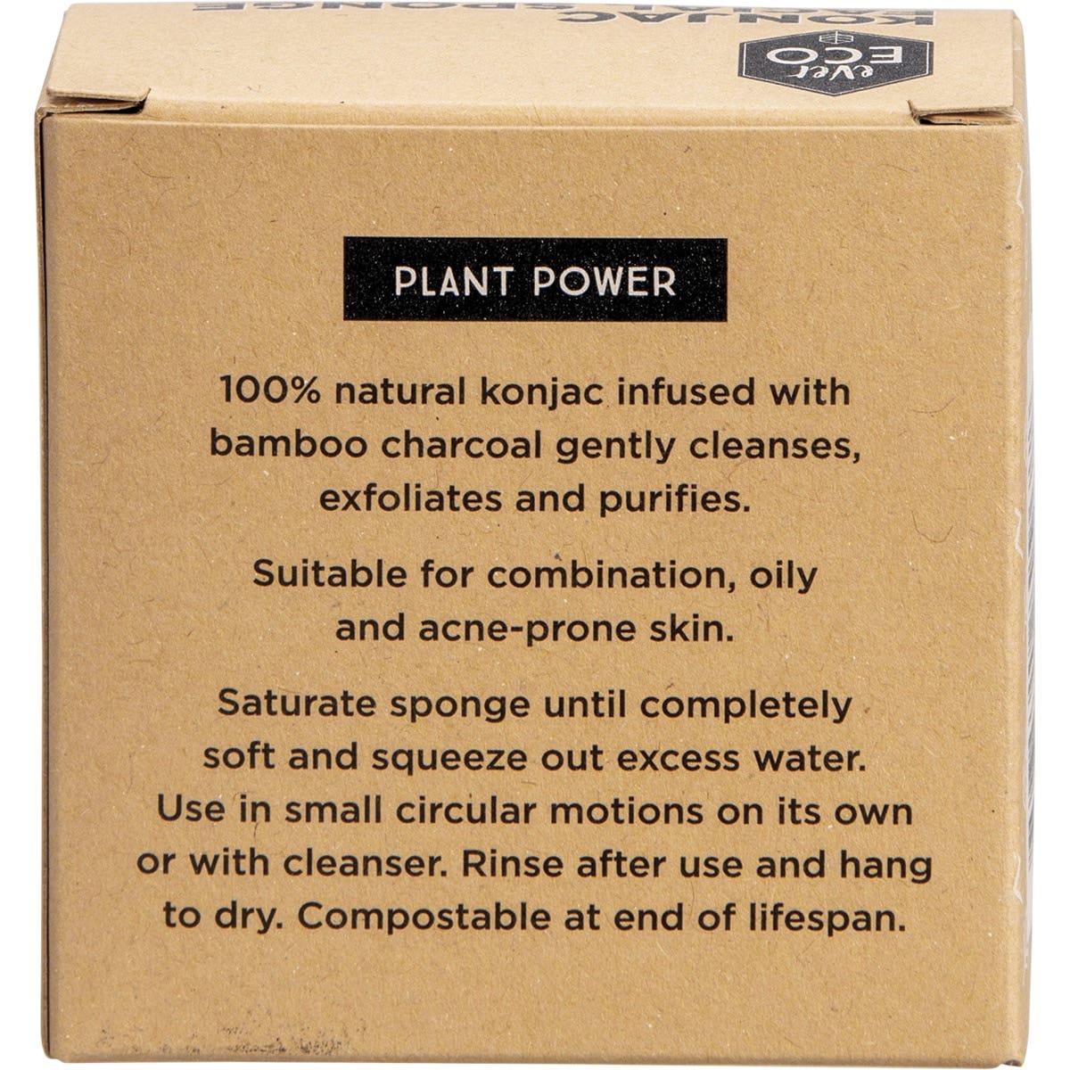 EVER ECO Konjac Facial Sponge Charcoal 1