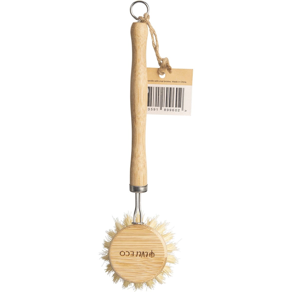 EVER ECO Dish Brush Bamboo Handle, Sisal Bristle 1