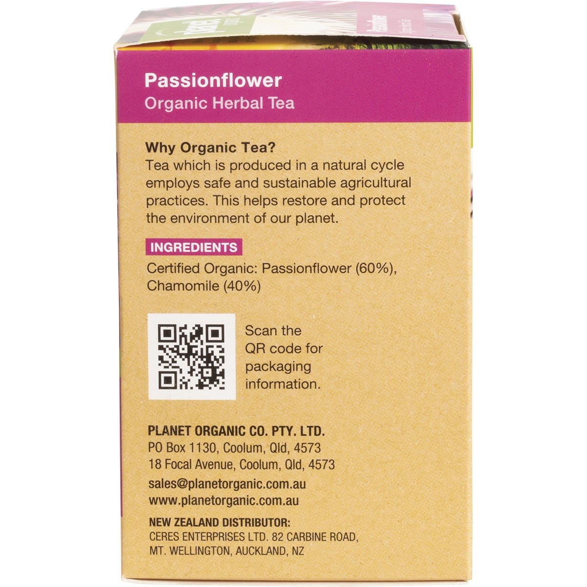 PLANET ORGANIC Herbal Tea Bags Passionflower 25