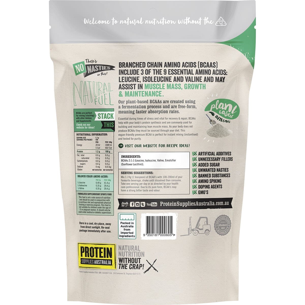 Protein Supplies Australia (Performance) BCAA Pure 200g