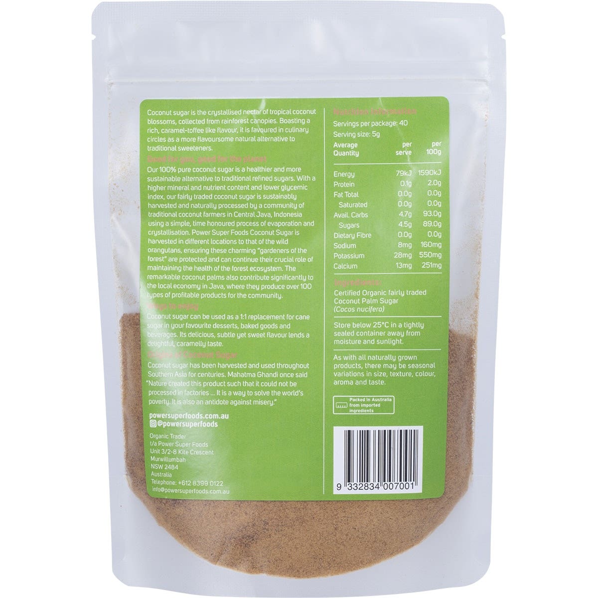 Power Super Foods Coconut Sugar Organic 200g