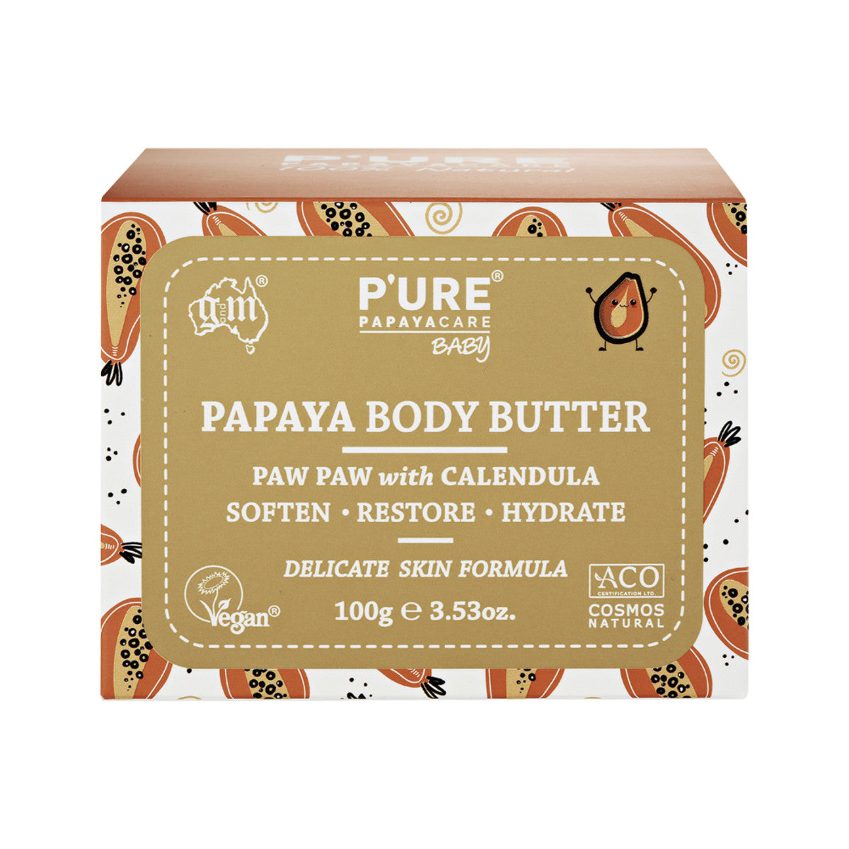 P'URE Papayacare Baby Papaya Body Butter (Calendula with Paw Paw) 100g