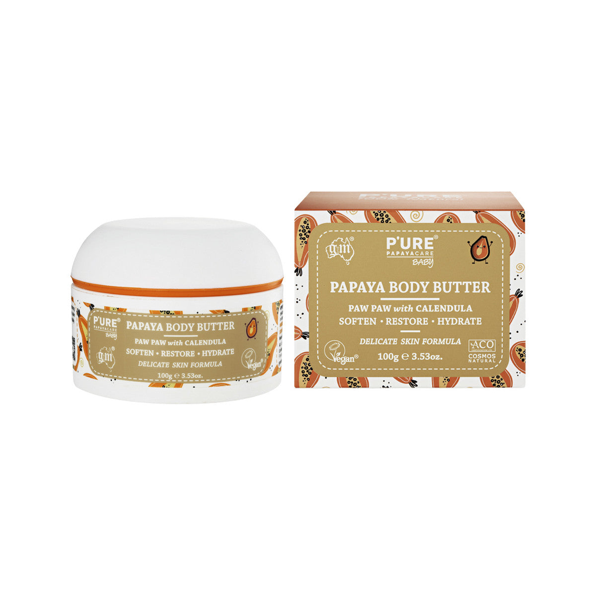 P'URE Papayacare Baby Papaya Body Butter (Calendula with Paw Paw) 100g