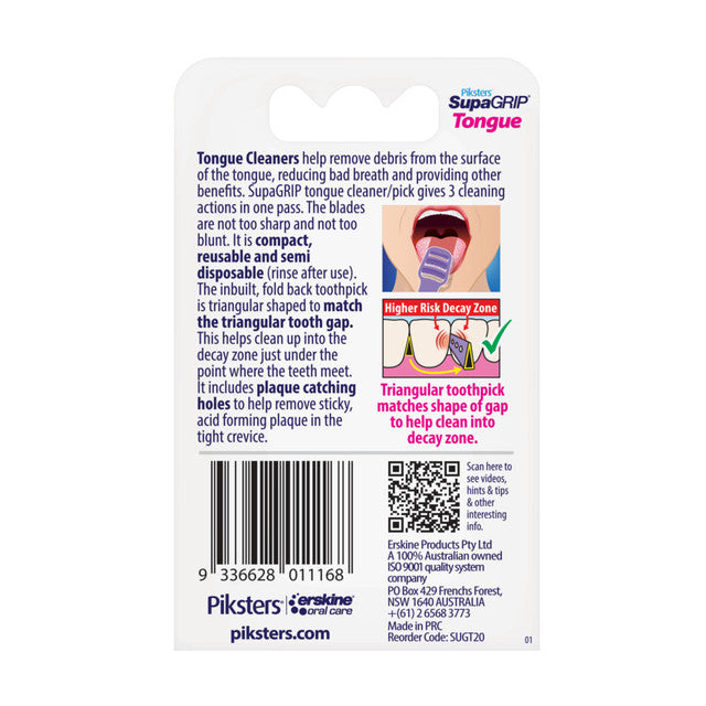 Piksters SupaGRIP Tongue Cleaner 20pk