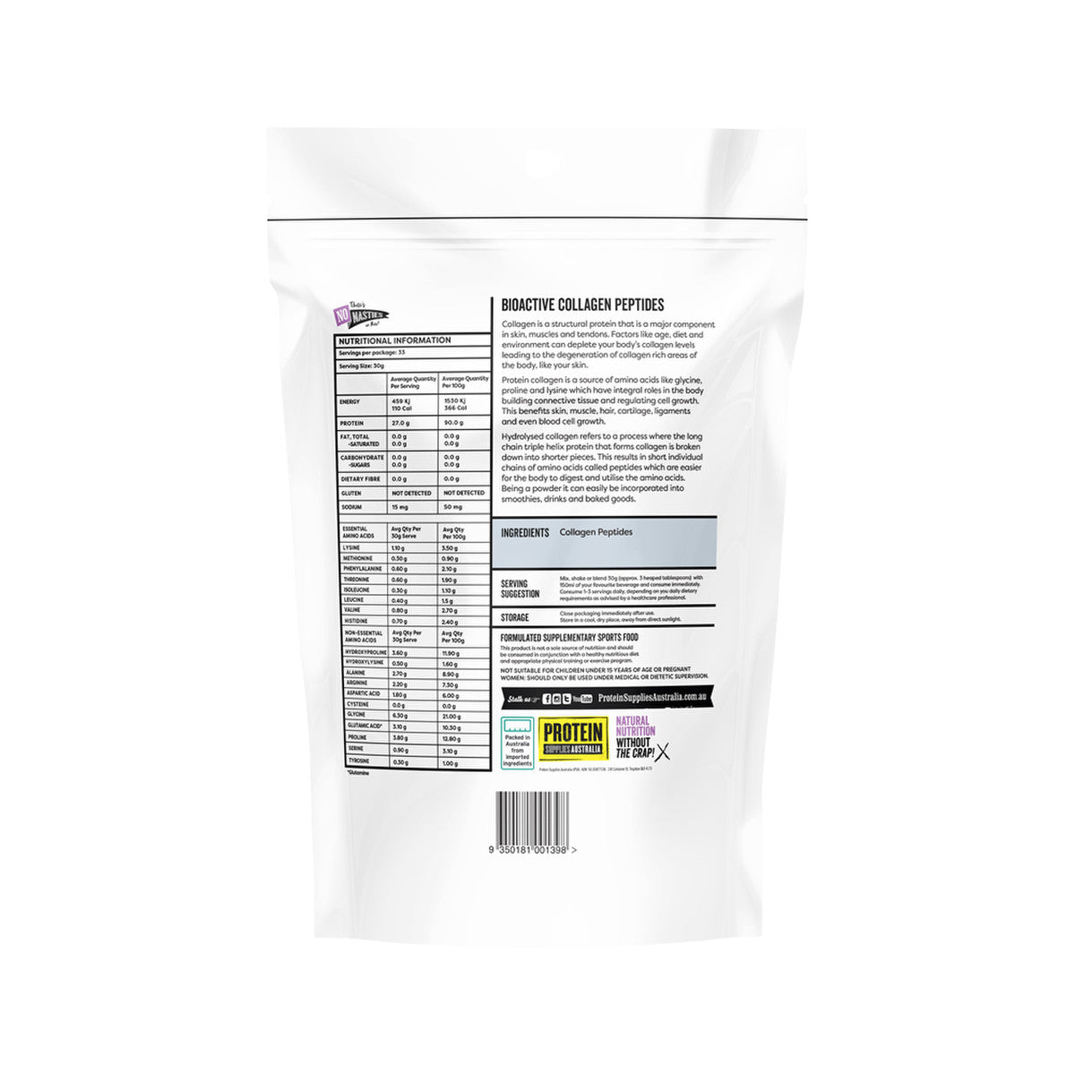 Protein Supplies Australia Collagen Peptides Pure 1kg
