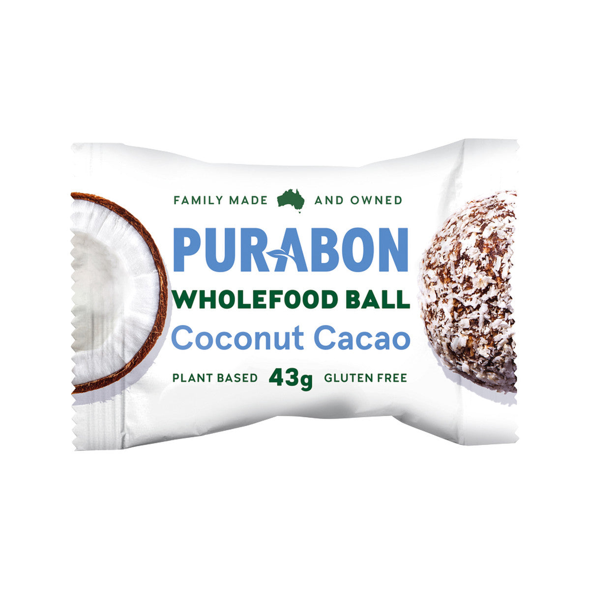 Purabon Wholefood Balls Coconut Cacao 43g(Pack of 12)
