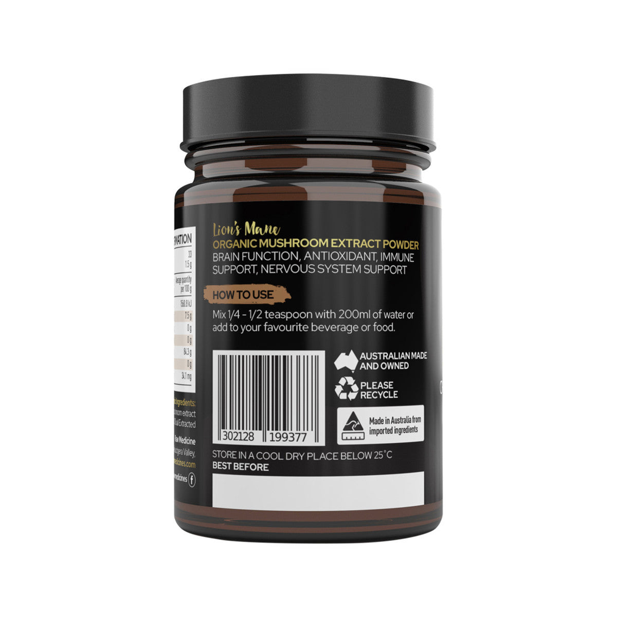 Raw Medicine Organic Mushroom Extract Lion's Mane 50g