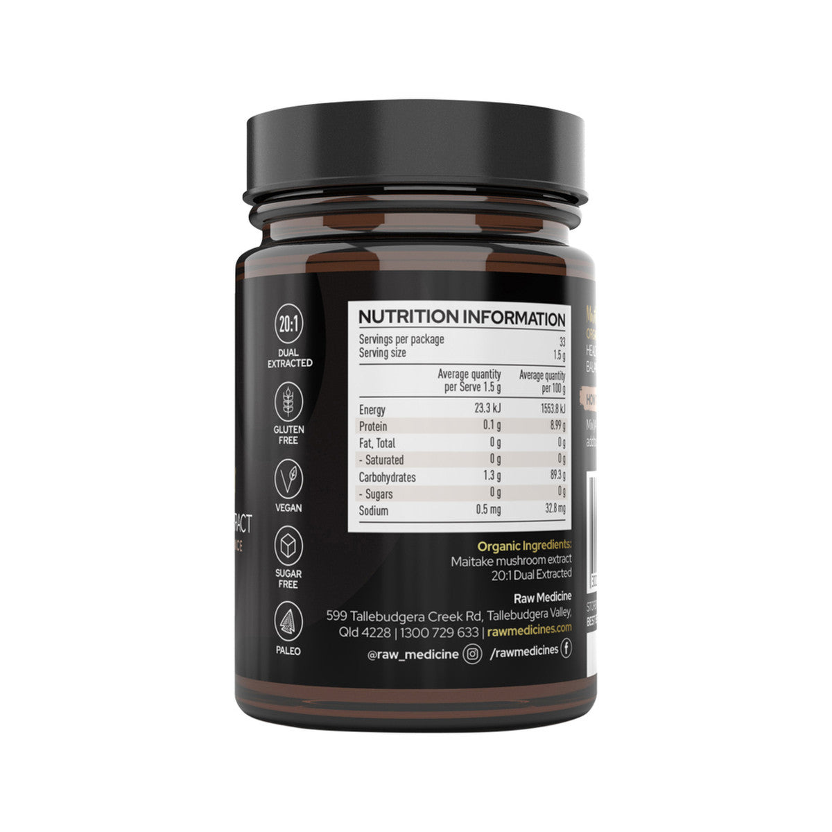 Raw Medicine Organic Mushroom Extract Maitake 50g