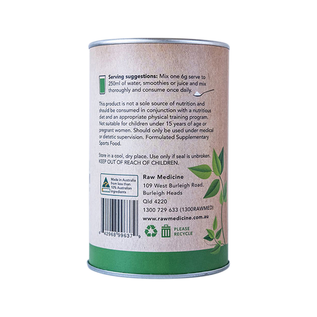 Raw Medicine Re-Energise Magnesium + Herbs & Superfoods (Wild Berry Flavour) 300g