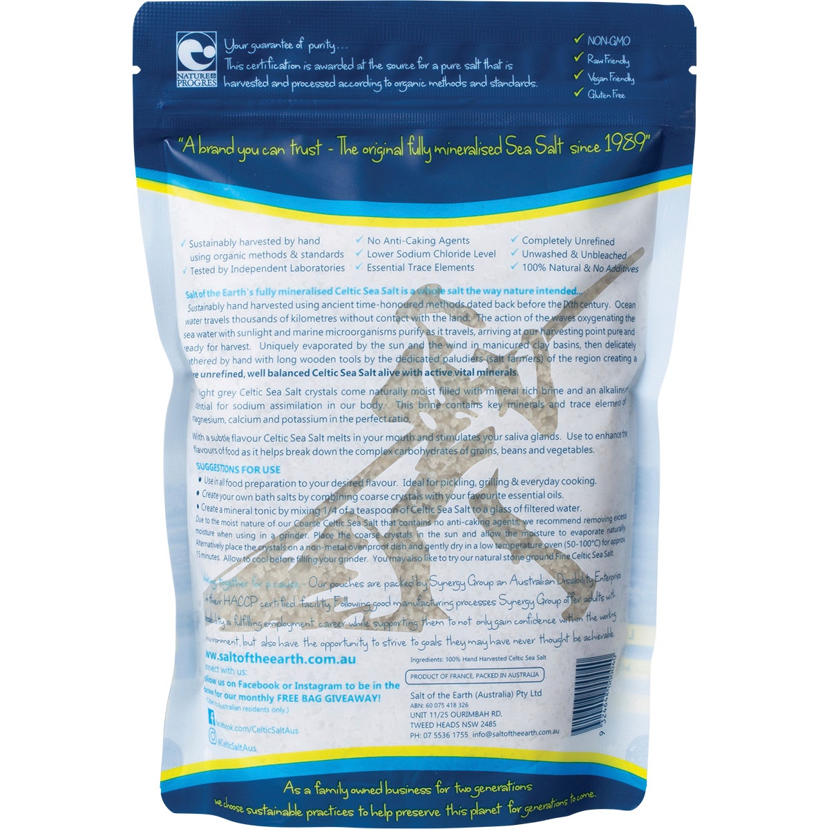 Salt Of The Earth Hand Harvested Celtic Sea Salt Coarse 650g