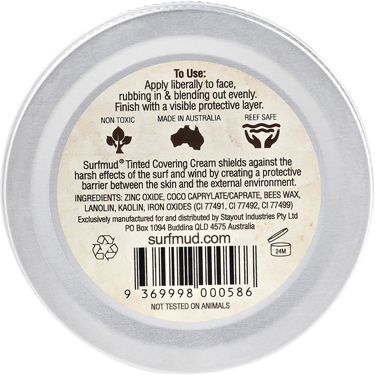 SURFMUD Natural Zinc Tinted Covering Cream 45g
