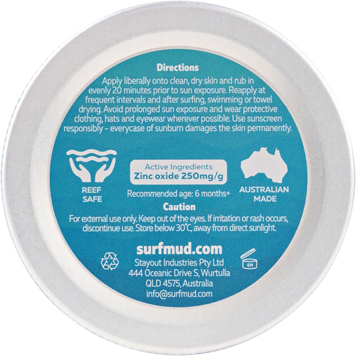 SURFMUD Surfbaby Sensitive Sunscreen SPF 30 Tin 100g