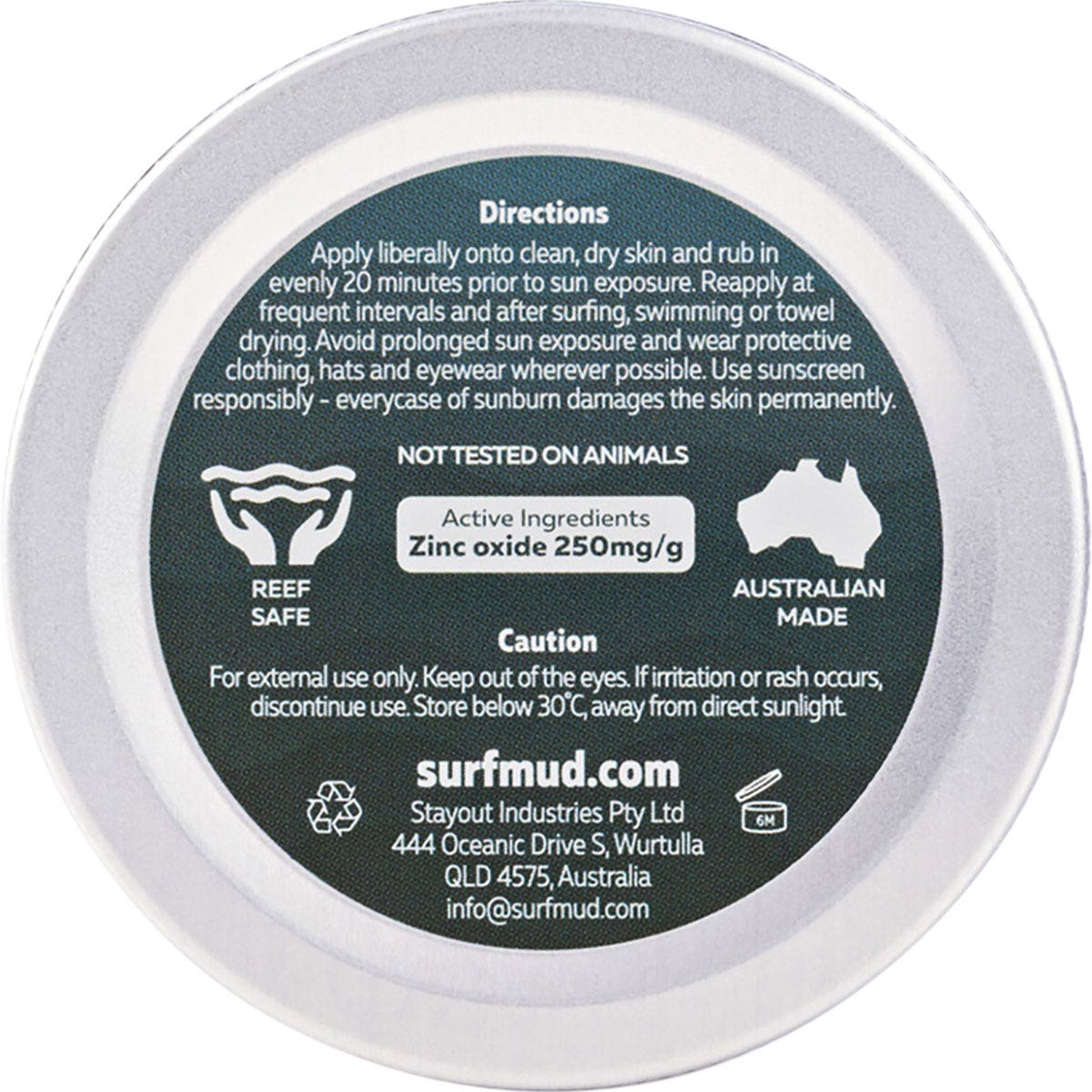 SURFMUD Ocean Addicts Sunscreen SPF 30 Tin 100g
