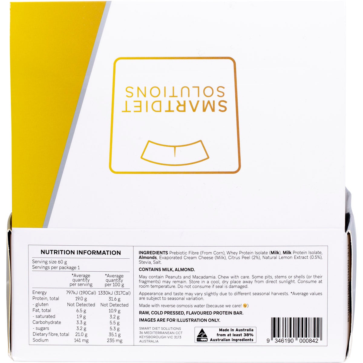 Smart Protein Bar Lemon Tart Flavour Protein Bar 12x60g