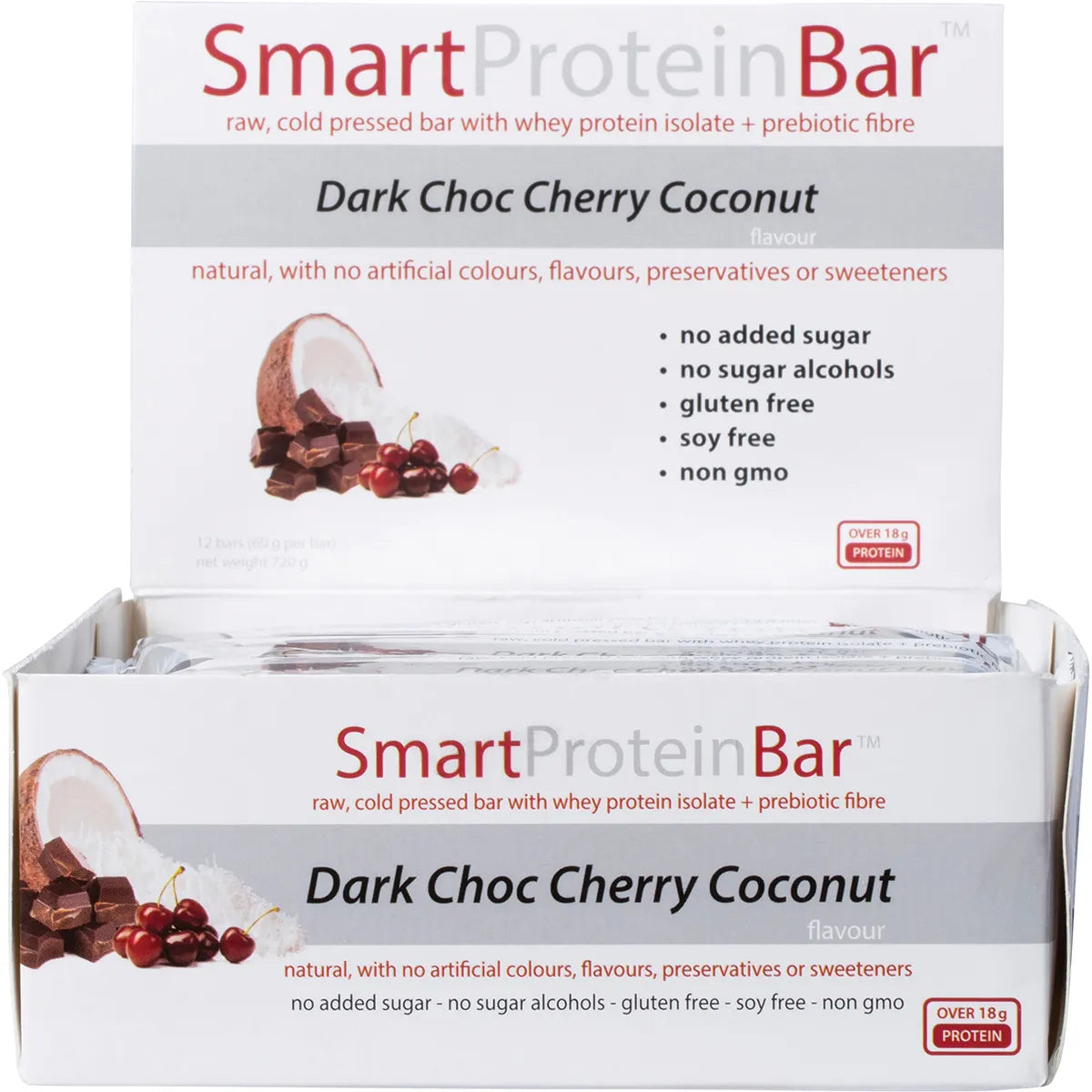 SMART PROTEIN BAR Dark Choc Cherry Coconut Protein Bar 12x60g